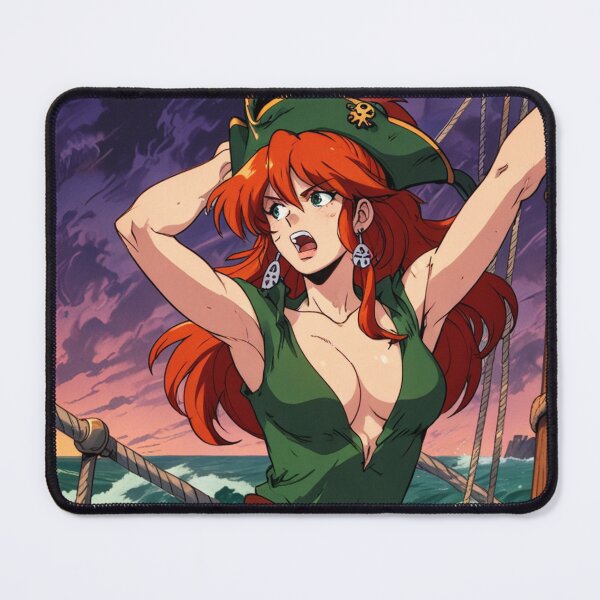 Item preview, Vintage Manga style Red Head Pirate Queen Anne Bonney vintage Anime Manga Illustration designed and sold by Vintage Designs +.
