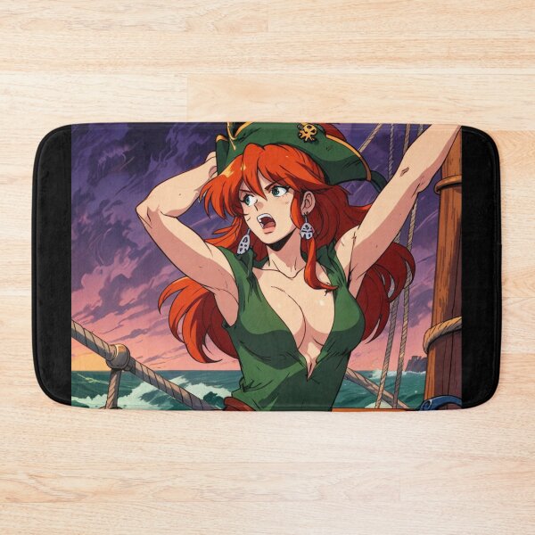 Item preview, Vintage Manga style Red Head Pirate Queen Anne Bonney vintage Anime Manga Illustration designed and sold by Vintage Designs +.