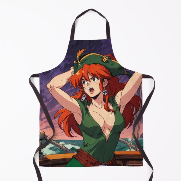 Item preview, Vintage Manga style Red Head Pirate Queen Anne Bonney vintage Anime Manga Illustration designed and sold by Vintage Designs +.
