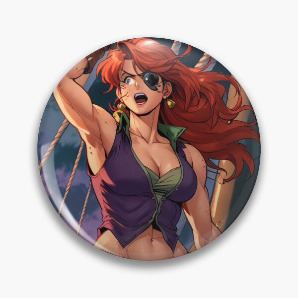 Item preview, Vintage Manga style Red Head Pirate Queen Anne Bonney vintage Anime Manga Illustration designed and sold by Vintage Designs +.