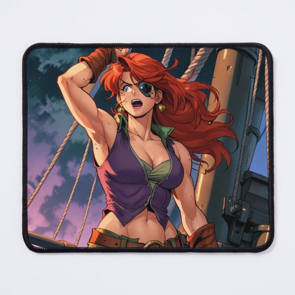 Item preview, Vintage Manga style Red Head Pirate Queen Anne Bonney vintage Anime Manga Illustration designed and sold by Vintage Designs +.