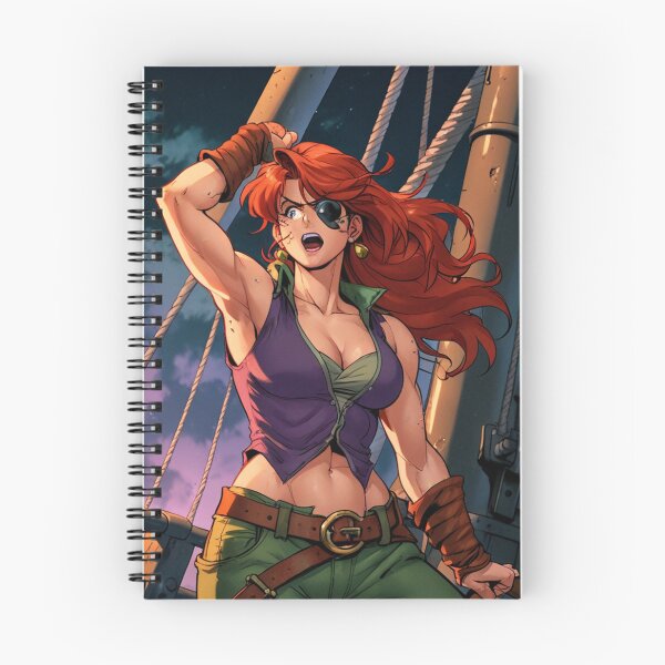 Item preview, Vintage Manga style Red Head Pirate Queen Anne Bonney vintage Anime Manga Illustration designed and sold by Vintage Designs +.