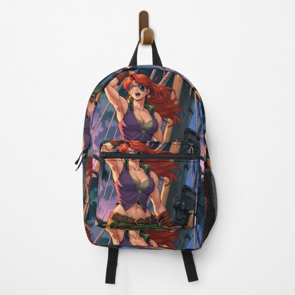 Item preview, Vintage Manga style Red Head Pirate Queen Anne Bonney vintage Anime Manga Illustration designed and sold by Vintage Designs +.