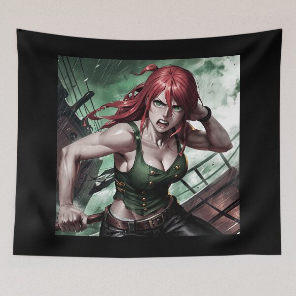 Item preview, Vintage Manga style Red Head Pirate Queen Anne Bonney vintage Anime Manga Illustration designed and sold by Vintage Designs +.