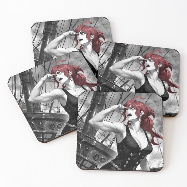 Item preview, Vintage Manga style Red Head Pirate Queen Anne Bonney vintage Anime Manga Illustration designed and sold by Vintage Designs +.