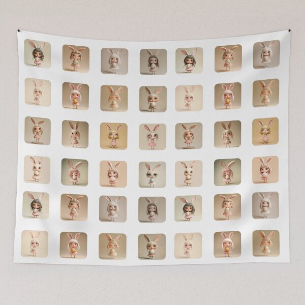 Item preview, Cute Easter Bunny Girl – 16 Stickers for Your Spring Celebration designed and sold by sabantha.