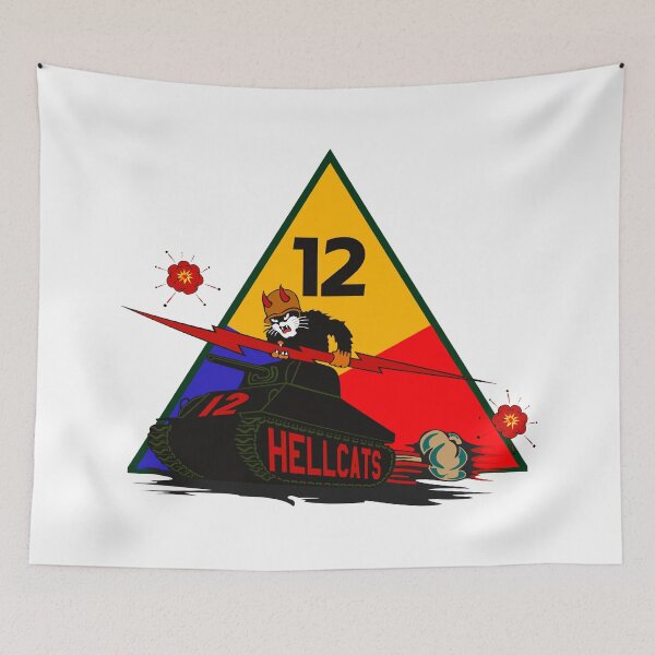 Item preview, US Army - 12th Armored Division –  Hellcat patch designed and sold by pzd501.