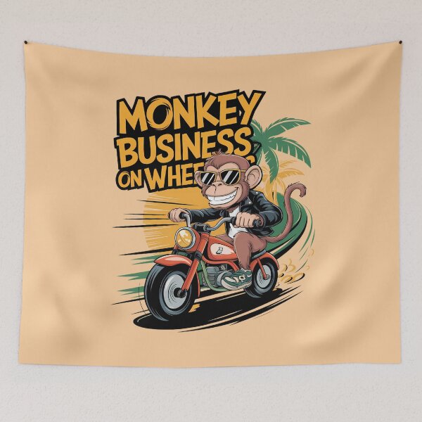 Item preview, Monkey Bike Madness – Wild Ride Ahead! | Monkey Business on Wheels | Funny designed and sold by BMLprint ⭐⭐⭐⭐⭐.