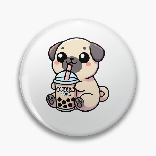 Item preview, Kawaii Pug Bubble Tea designed and sold by KD Merch.
