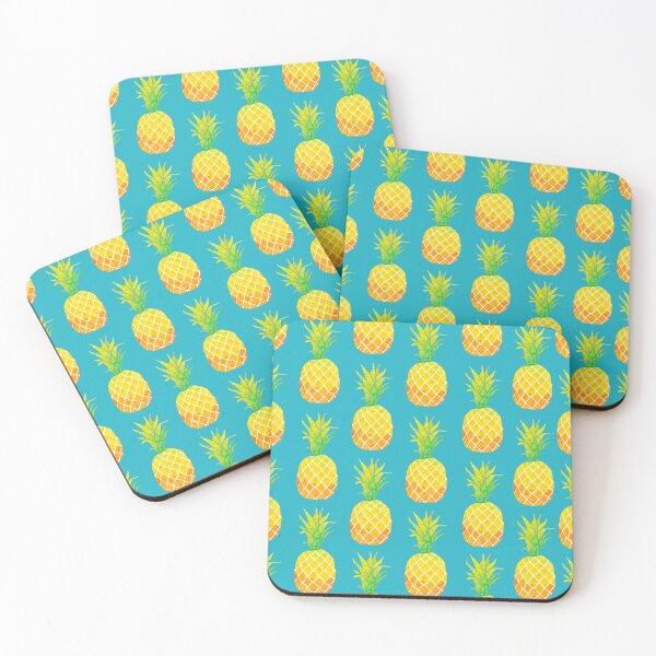 Item preview, A vibrant watercolor pattern of sweet, sticky pineapples on a teal background designed and sold by Hillary Holt.