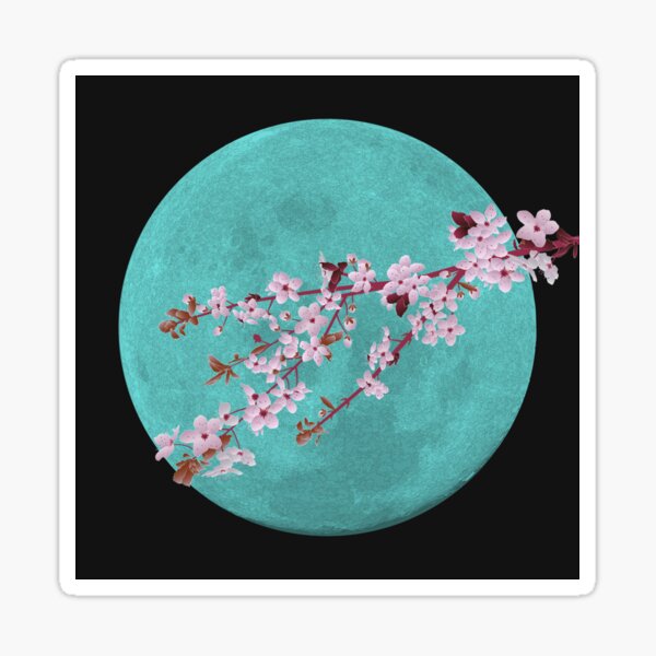 Vista previa del artículo con la obra «Sakura Moon - Estética lunar de flor de cerezo», diseñado y vendido por Moonlight Gallery.