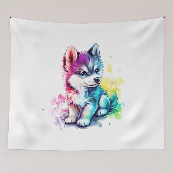 Artikelvorschau, Chibi Baby-Husky-Hund entworfen und verkauft von InkDreamMotion.