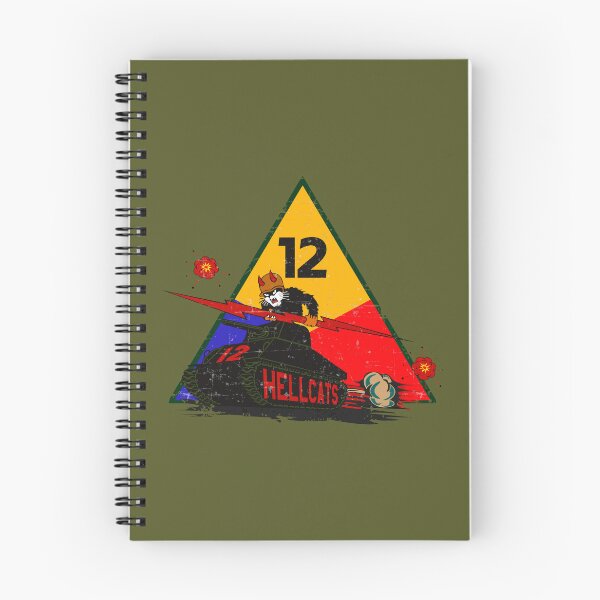Item preview, US Army - 12th Armored Division –  Hellcat patch Grunge Style designed and sold by pzd501.