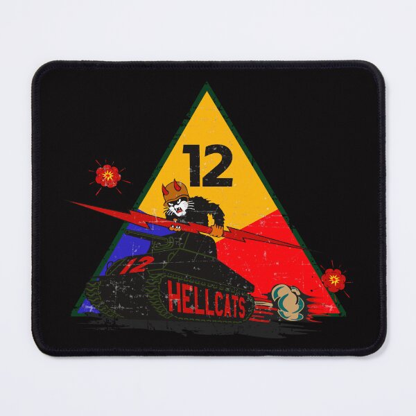 Item preview, US Army - 12th Armored Division –  Hellcat patch Grunge Style designed and sold by pzd501.