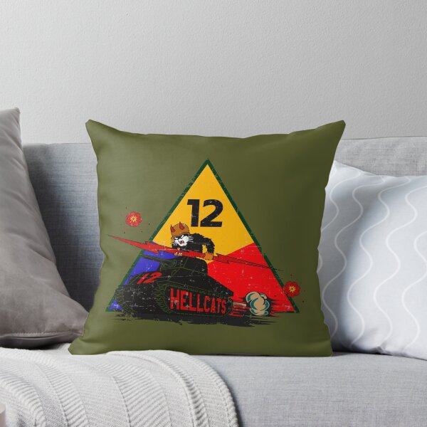 Item preview, US Army - 12th Armored Division –  Hellcat patch Grunge Style designed and sold by pzd501.