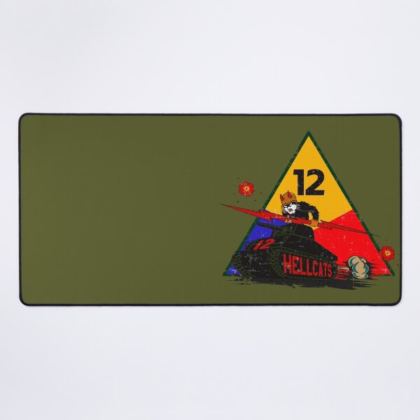 Item preview, US Army - 12th Armored Division – Hellcat patch Grunge Style designed and sold by pzd501.