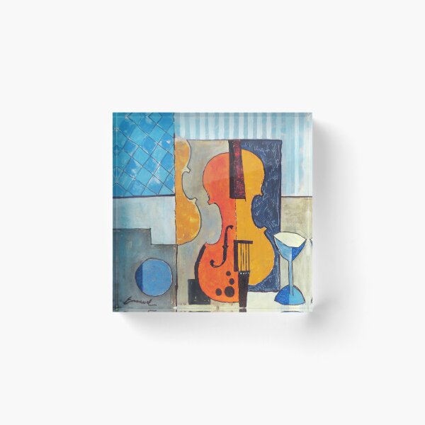 Item preview, Cubist Still Life with Violin | Abstract Geometric Art designed and sold by art2print.