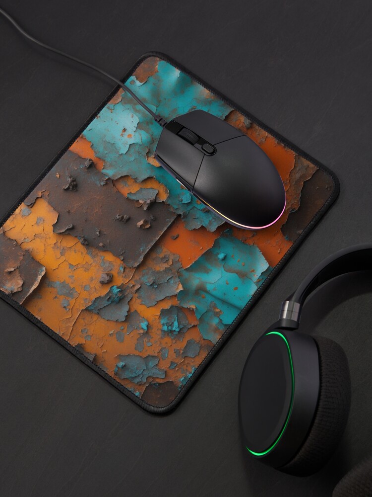 Thumbnail 4 of 5, Mouse Pad, Decay & Texture – Abstract Rust and Peeling Paint designed and sold by PixelsArtst.