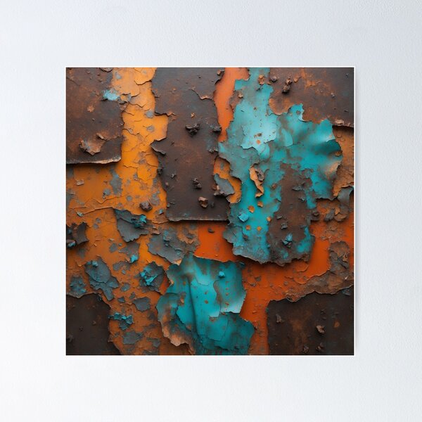 Decay & Texture – Abstract Rust and Peeling Paint Poster