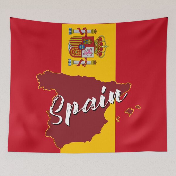 Item preview, Spain Flag, Spanish Patriot Pride, Spain Map Art Print, Spanish Flag Poster, Spain Map Spanish National Symbols, Spanish Heritage Gift designed and sold by emilypigou.