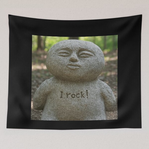 Item preview, "I Rock" stone/rock statue designed and sold by DesignAFind.