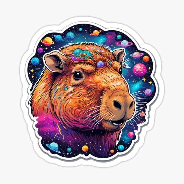 Item preview, Capybara head in space designed and sold by stableImaginarium.