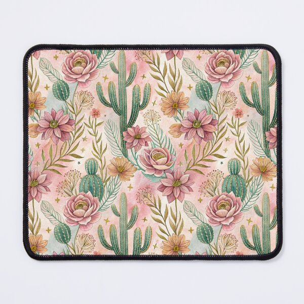 Item preview, Mexican flowers and plants in pastel with gold line designed and sold by dulceguavashop.