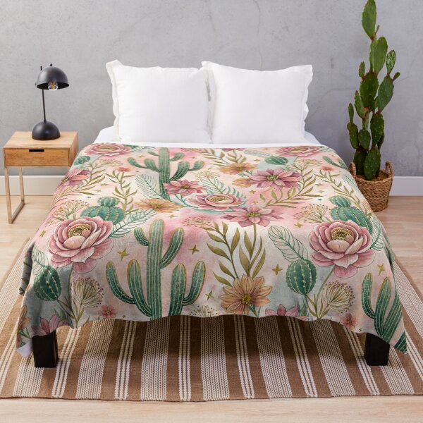 Item preview, Mexican flowers and plants in pastel with gold line designed and sold by dulceguavashop.