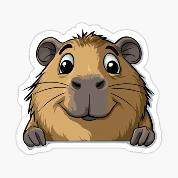 Item preview, Cute Capybara Cartoon designed and sold by NicolasGlowArt.