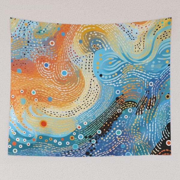 Item preview, Aboriginal Inspired Dot Art - Beach designed and sold by GrinGalore.