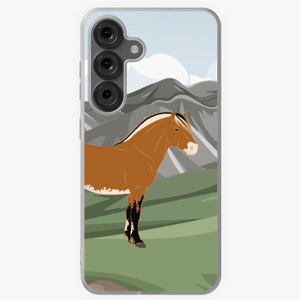 Aperçu de l'œuvre Cheval Fjord, cheval isabelle avec paysage, cheval de selle léger, races de chevaux de la Norvège créée et vendue par WebEquitation®.
