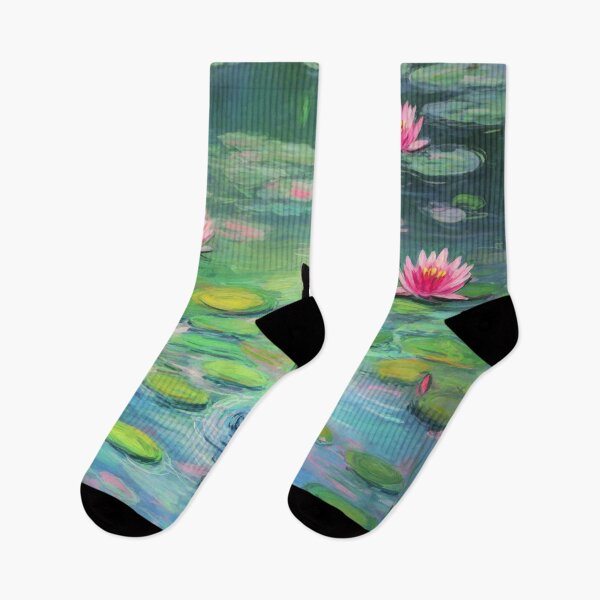 Item preview, Mysterious Black Cat in a Water Lily Pond - Surreal Art, Impressionist Aesthetic, Moody Feline, Monet-Inspired Fantasy designed and sold by Kina-design.