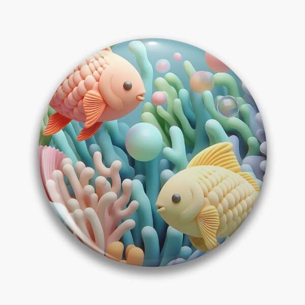 Artikelvorschau, Farbenfrohes Korallenriff und süße Fische - 3D-Kunst entworfen und verkauft von tarzbol.
