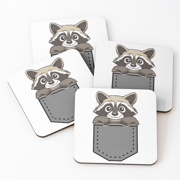 Item preview, Cartoon Raccoon and Pocket | T-Shirt designed and sold by NicolasGlowArt.