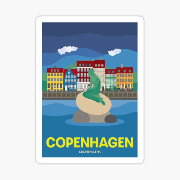 Item preview, LITTLE MERMAID : Vintage Copenhagen Denmark Harbor Statue Print designed and sold by posterbobs.