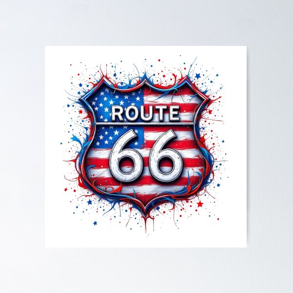 Item preview, Route 66 – Classic American Road Trip Splash Art designed and sold by electronist.