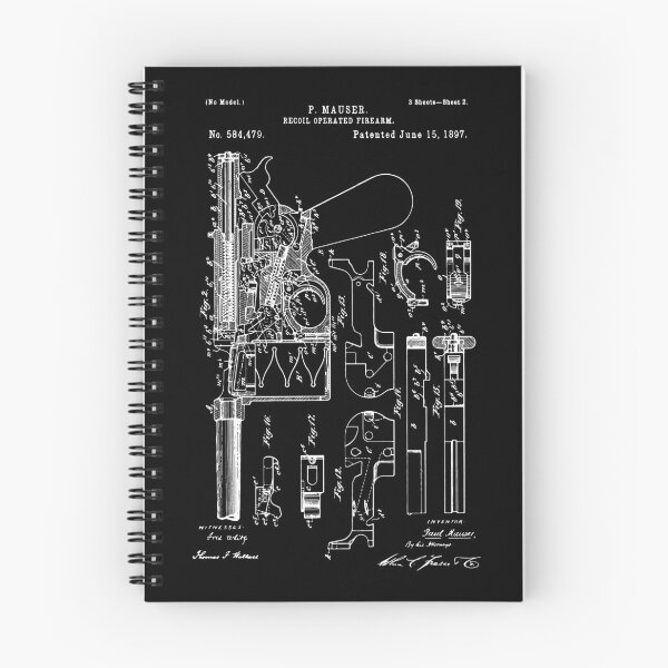 Item preview, 1897 Semi-Automatic Pistol Patent – Vintage Firearm Art Gift designed and sold by Printy Style.