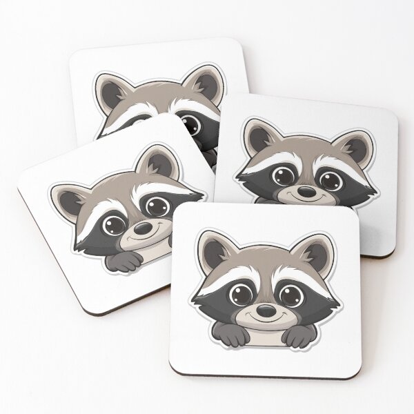 Item preview, Cartoon Sticker of Raccoon designed and sold by NicolasGlowArt.