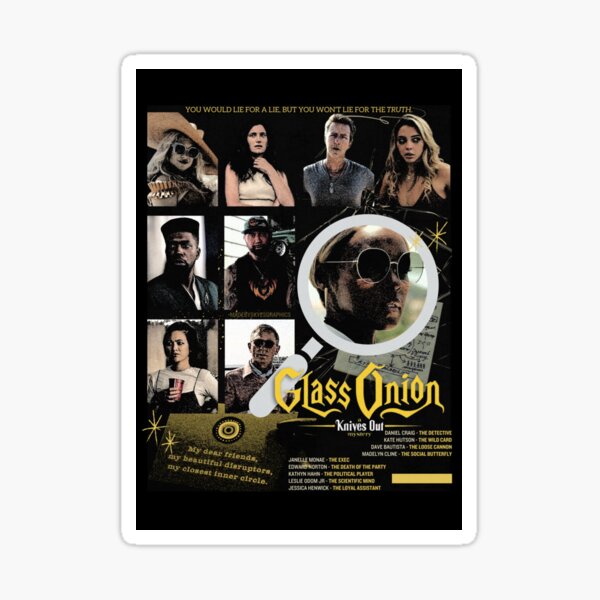 Aperçu de l'œuvre Affiche du film Glass Onion, un mystère à couteaux tirés (2022) créée et vendue par byskyesgraphics.