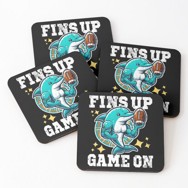 Item preview, FINS UP, GAME ON - FOOTBALL DOLPHINS GIFT designed and sold by KEF Custom.