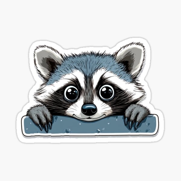 Item preview, Raccoon Sticker Cartoon designed and sold by NicolasGlowArt.