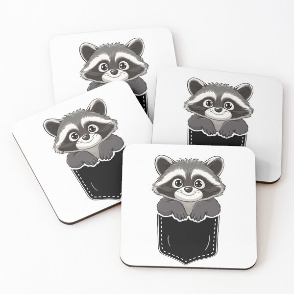 Item preview, Raccoon Pocket T-Shirt designed and sold by NicolasGlowArt.