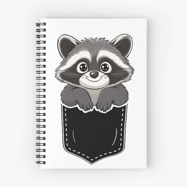 Item preview, Raccoon Pocket T-Shirt designed and sold by NicolasGlowArt.