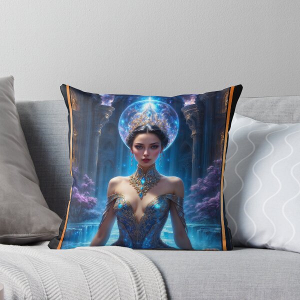 Item preview, Isolde-Celeste In The Crystalline Waters Of The Blue Temple Striking AI Concept Art by Xzendor7 designed and sold by Xzendor7 Digital Art Creations.