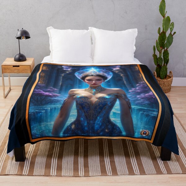 Item preview, Isolde-Celeste In The Crystalline Waters Of The Blue Temple Striking AI Concept Art by Xzendor7 designed and sold by Xzendor7 Digital Art Creations.