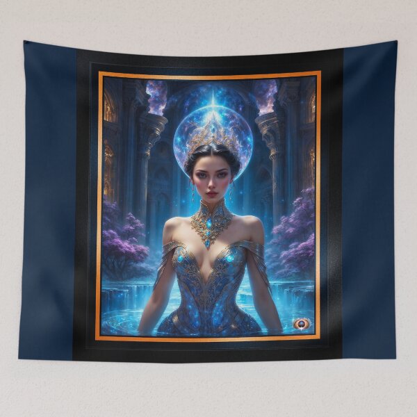 Item preview, Isolde-Celeste In The Crystalline Waters Of The Blue Temple Striking AI Concept Art by Xzendor7 designed and sold by Xzendor7 Digital Art Creations.
