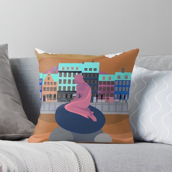 Item preview,  LITTLE MERMAID : Vintage Copenhagen Denmark Harbor Abstract Statue Print designed and sold by posterbobs.