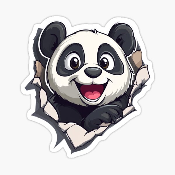 Item preview, Peeking Panda Sticker designed and sold by NicolasGlowArt.