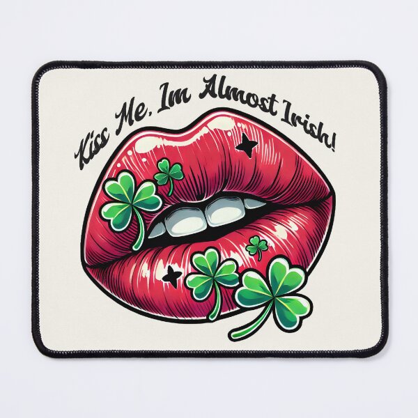 Item preview, Kiss Me, I'm Almost Irish – Adorable Irish-inspired Lips St Patricks Day Design - Romantic Irish Fun Pun Design - designed and sold by Dantin.