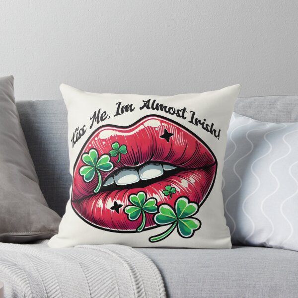 Item preview, Kiss Me, I'm Almost Irish – Adorable Irish-inspired Lips St Patricks Day Design - Romantic Irish Fun Pun Design - designed and sold by Dantin.